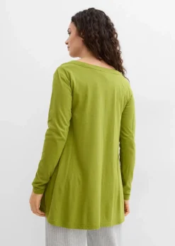 bonprix Shirts & Tops^Langarmshirt aus Baumwoll-Viskose-Mix moos