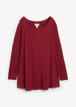 bonprix Shirts & Tops^Langarmshirt aus Baumwoll-Viskose-Mix pflaumenrot