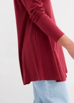 bonprix Shirts & Tops^Langarmshirt aus Baumwoll-Viskose-Mix pflaumenrot