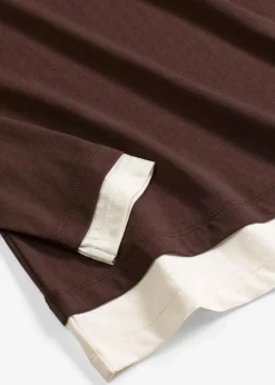 bonprix Shirts & Tops^Langarmshirt aus Baumwollmix dunkelbraun/perlweiß