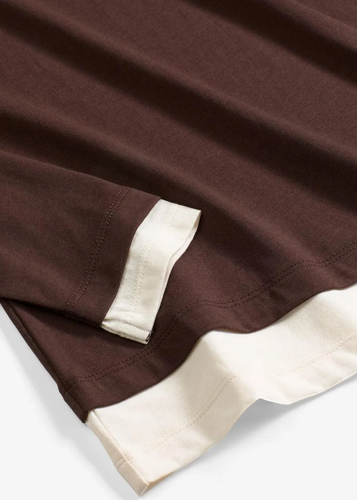 bonprix Shirts & Tops^Langarmshirt aus Baumwollmix dunkelbraun/perlweiß