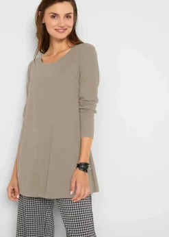 bonprix Shirts & Tops^Langarmshirt aus Baumwoll-Viskose-Mix new khaki