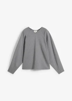 bonprix Shirts & Tops|Zweiteiler & Sets^Langarmshirt aus bequemen Punto di Roma grau meliert