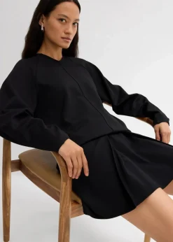 bonprix Zweiteiler & Sets|Shirts & Tops^Langarmshirt aus bequemen Punto di Roma schwarz