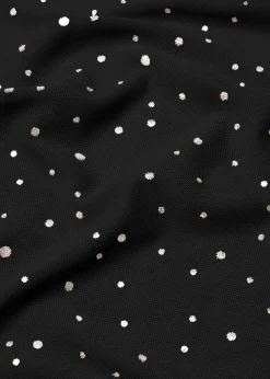 bonprix Shirts & Tops|Nachhaltigere Materialien^Langarmshirt aus Glitzer-Mesh schwarz