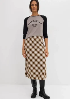 bonprix Shirts & Tops^Langarmshirt aus Jersey grau/schwarz bedruckt