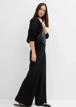 bonprix Shirts & Tops^Langarmshirt aus Punto di Roma schwarz