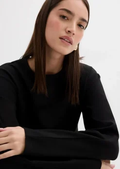 bonprix Shirts & Tops^Langarmshirt aus Punto di Roma schwarz