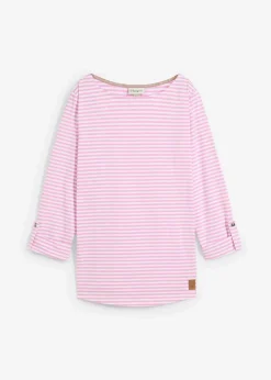 bonprix Shirts & Tops^Langarmshirt aus reiner Baumwolle blütenpink/weiß gestreift