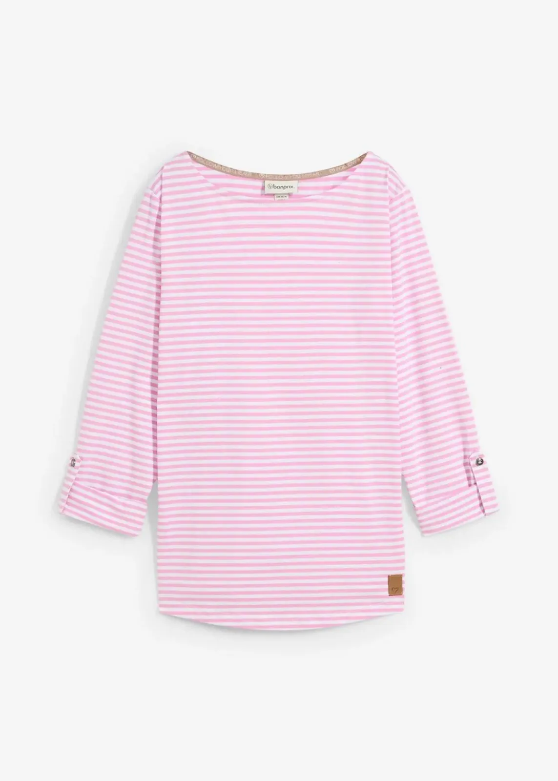 bonprix Shirts & Tops^Langarmshirt aus reiner Baumwolle blütenpink/weiß gestreift