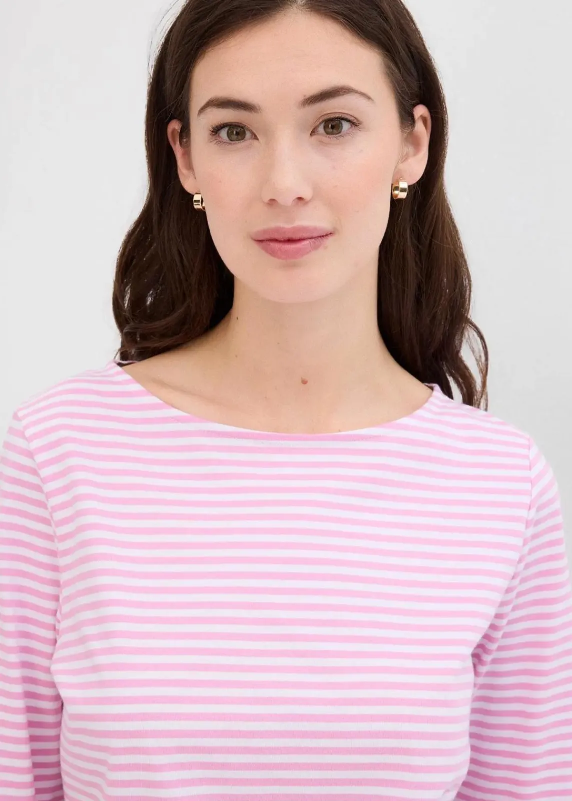 bonprix Shirts & Tops^Langarmshirt aus reiner Baumwolle blütenpink/weiß gestreift