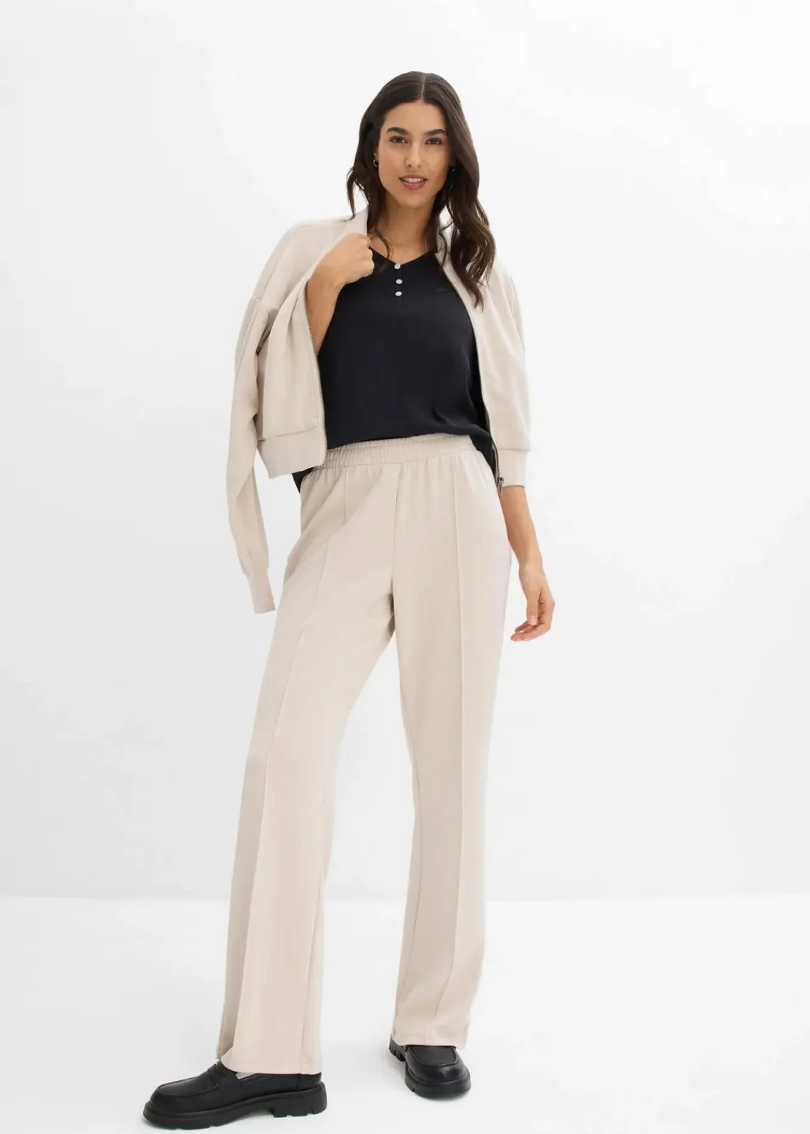 bonprix Shirts & Tops|Basics^Langarmshirt aus reiner Bio-Baumwolle schwarz