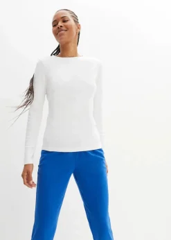 bonprix Shirts & Tops|Basics^Langarmshirt aus reiner Bio-Baumwolle weiß