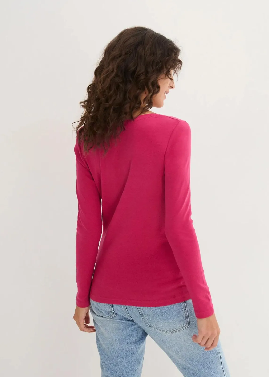 bonprix Shirts & Tops|Basics^Langarmshirt aus reiner Bio-Baumwolle beerenrot