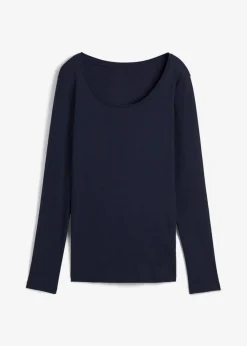 bonprix Shirts & Tops|Basics^Langarmshirt aus reiner Bio-Baumwolle dunkelblau