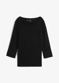 bonprix Bekleidung·Röcke|Basics^Langarmshirt aus reiner Bio-Baumwolle schwarz