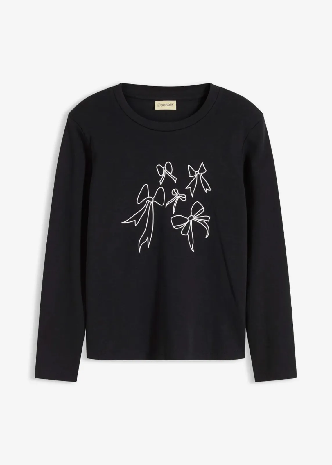 bonprix Shirts & Tops|Nachhaltigere Materialien^Langarmshirt aus reiner Bio-Baumwolle schwarz