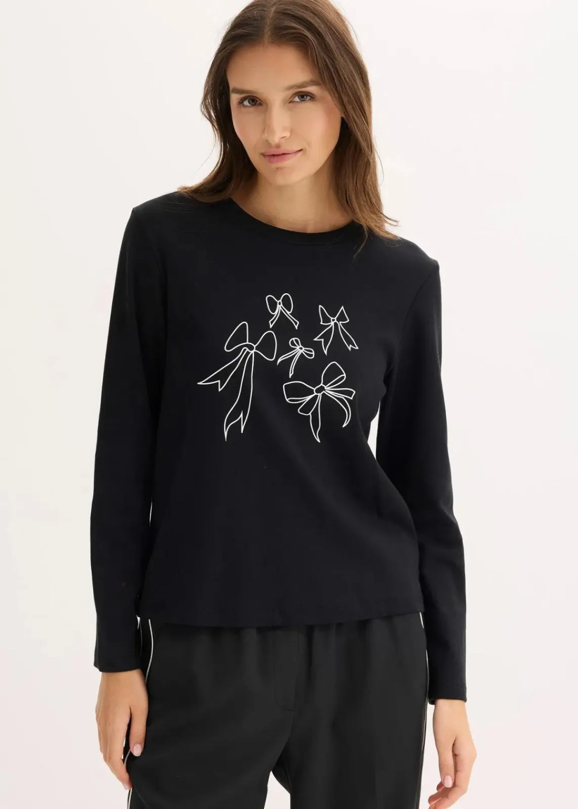 bonprix Shirts & Tops|Nachhaltigere Materialien^Langarmshirt aus reiner Bio-Baumwolle schwarz