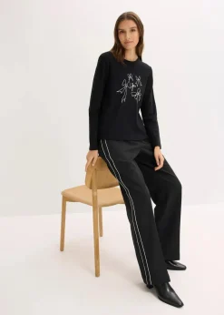 bonprix Shirts & Tops|Nachhaltigere Materialien^Langarmshirt aus reiner Bio-Baumwolle schwarz