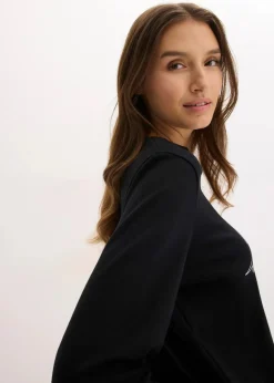 bonprix Shirts & Tops|Nachhaltigere Materialien^Langarmshirt aus reiner Bio-Baumwolle schwarz