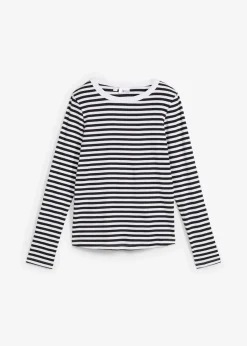 bonprix Bekleidung·Röcke|Basics^Langarmshirt aus reiner Bio-Baumwolle schwarz/weiß gestreift