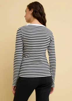 bonprix Bekleidung·Röcke|Basics^Langarmshirt aus reiner Bio-Baumwolle schwarz/weiß gestreift