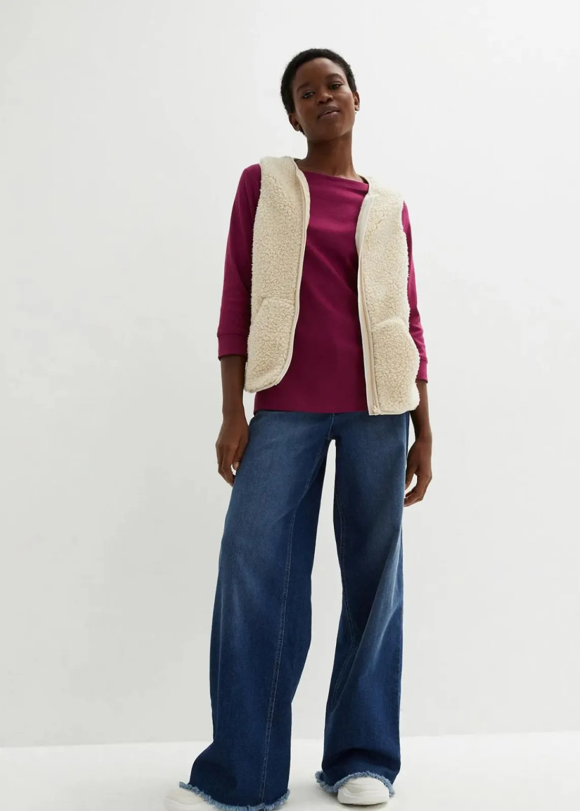 bonprix Shirts & Tops|Basics^Langarmshirt aus reiner Bio-Baumwolle beere