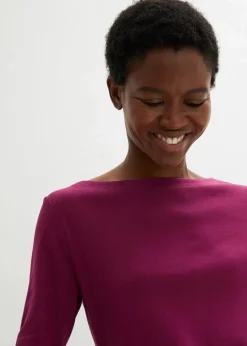 bonprix Shirts & Tops|Basics^Langarmshirt aus reiner Bio-Baumwolle beere