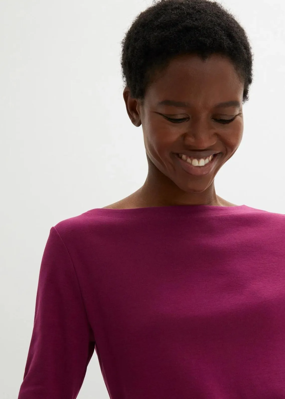 bonprix Shirts & Tops|Basics^Langarmshirt aus reiner Bio-Baumwolle beere