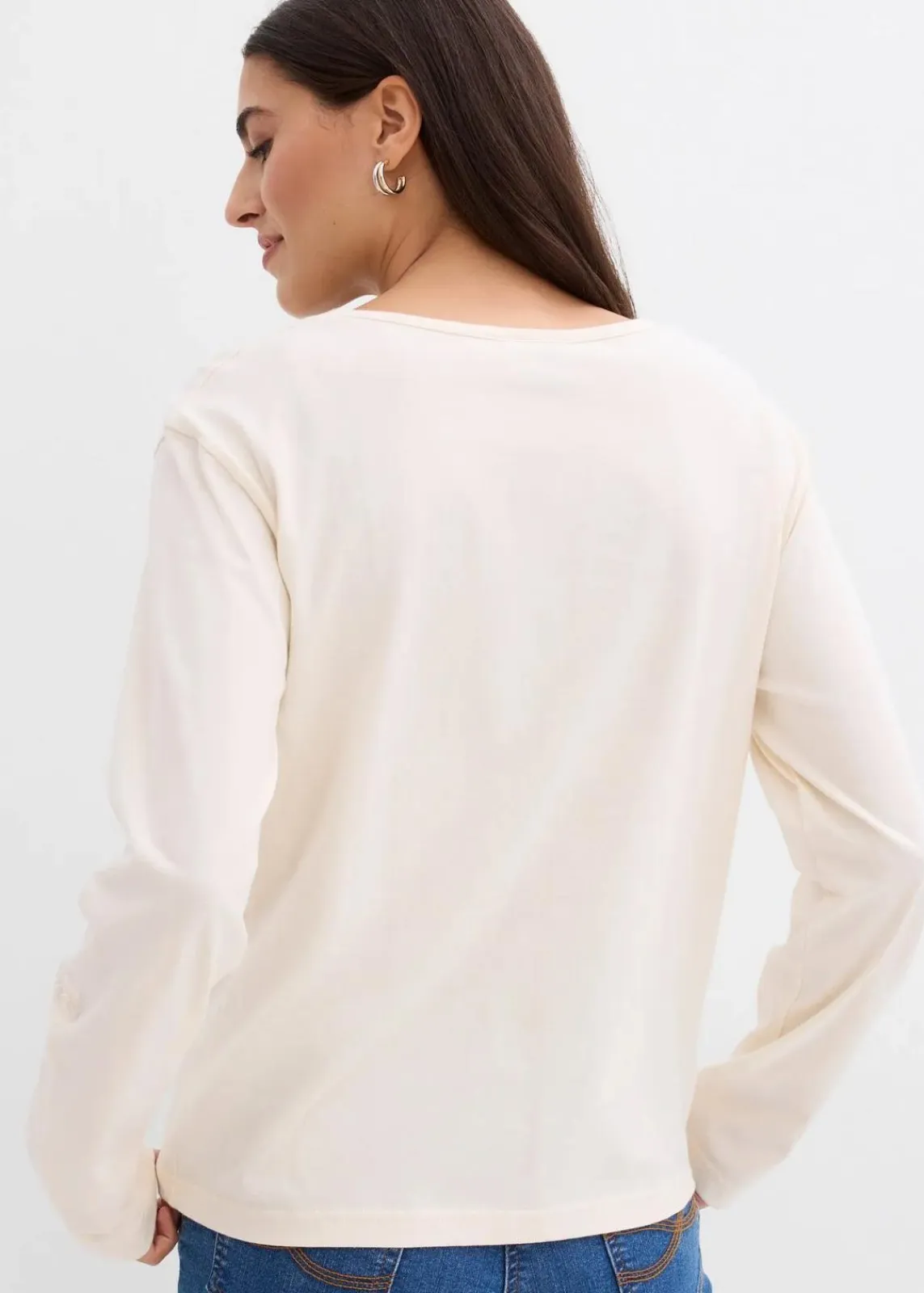 bonprix Shirts & Tops|Nachhaltigere Materialien^Langarmshirt aus reiner Bio-Baumwolle naturbeige