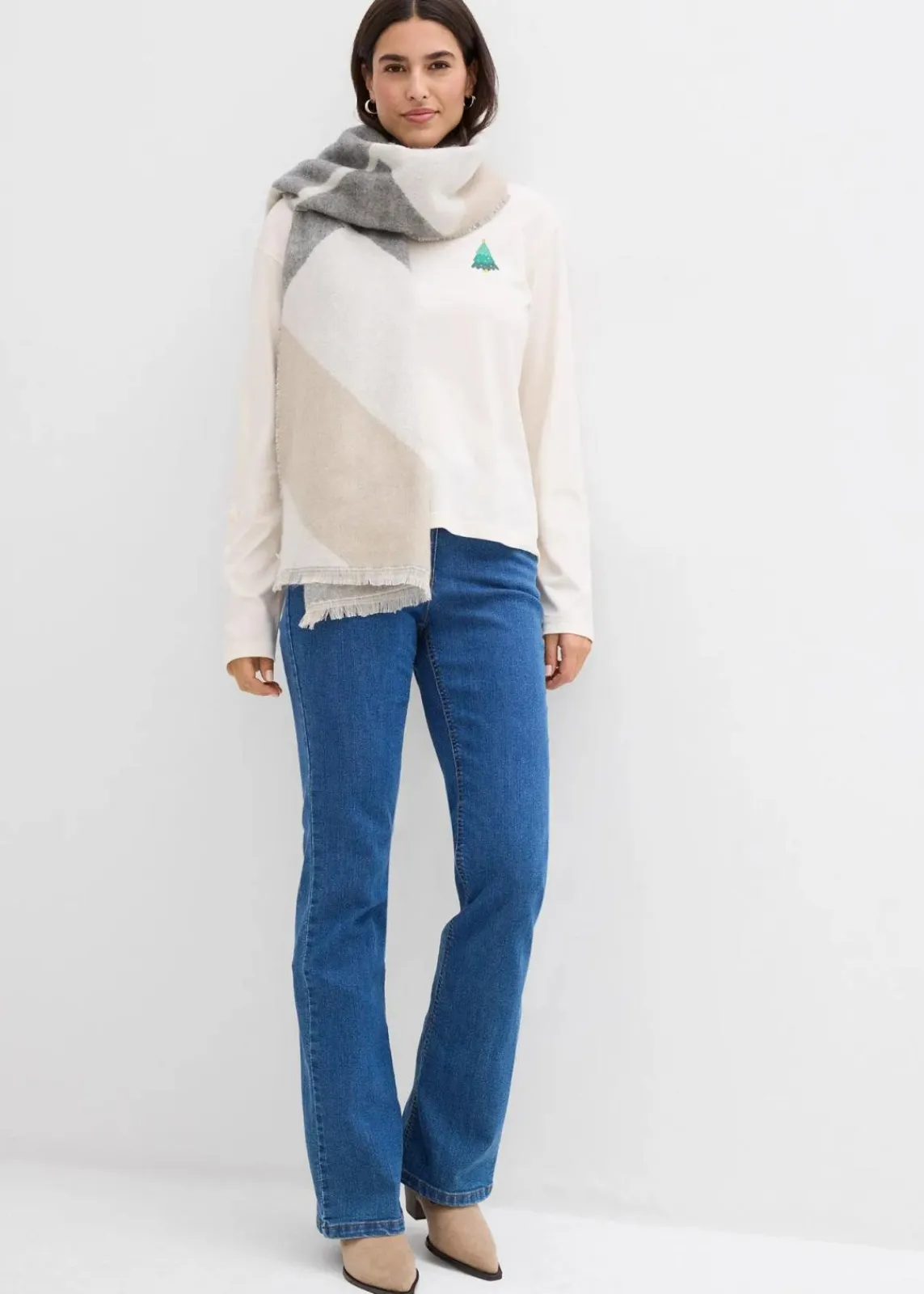bonprix Shirts & Tops|Nachhaltigere Materialien^Langarmshirt aus reiner Bio-Baumwolle naturbeige