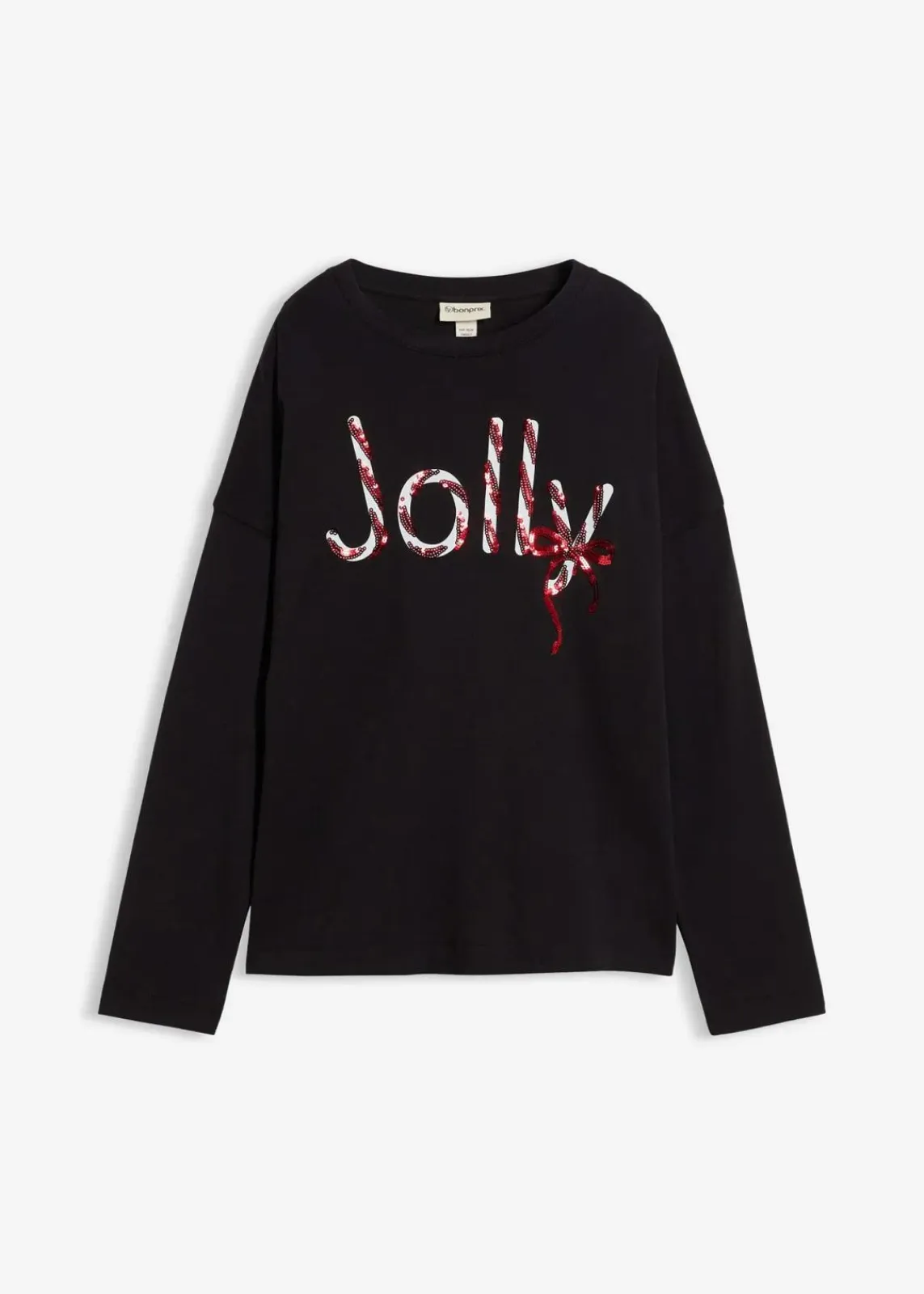 bonprix Shirts & Tops|Nachhaltigere Materialien^Langarmshirt aus reiner Bio-Baumwolle schwarz