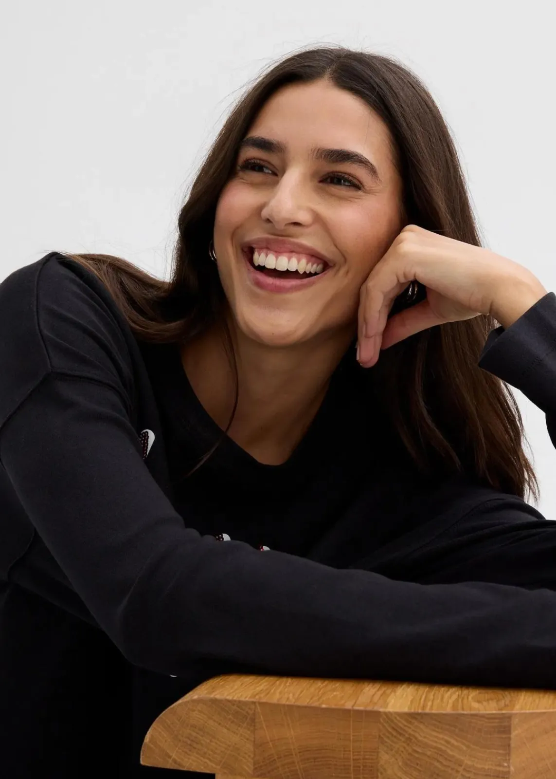 bonprix Shirts & Tops|Nachhaltigere Materialien^Langarmshirt aus reiner Bio-Baumwolle schwarz