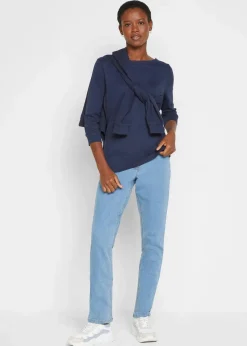bonprix Shirts & Tops|Basics^Langarmshirt aus reiner Bio-Baumwolle dunkelblau