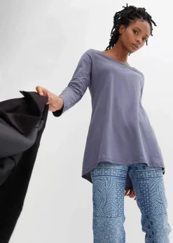 bonprix Shirts & Tops^Langarmshirt aus reiner Baumwolle indigo