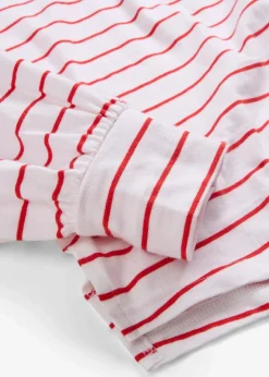 bonprix Nachhaltigere Materialien|Shirts & Tops^Langarmshirt aus reiner Bio-Baumwolle weiß/erdbeere gestreift