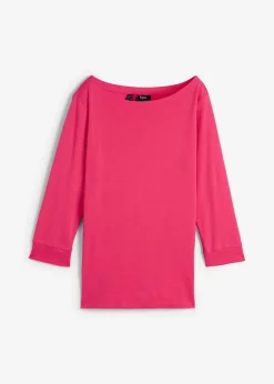 bonprix Shirts & Tops|Basics^Langarmshirt aus reiner Bio-Baumwolle dunkelpink