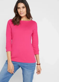 bonprix Shirts & Tops|Basics^Langarmshirt aus reiner Bio-Baumwolle dunkelpink