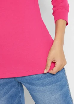 bonprix Shirts & Tops|Basics^Langarmshirt aus reiner Bio-Baumwolle dunkelpink