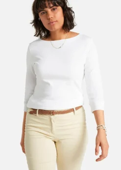 bonprix Shirts & Tops|Basics^Langarmshirt aus reiner Bio-Baumwolle weiß