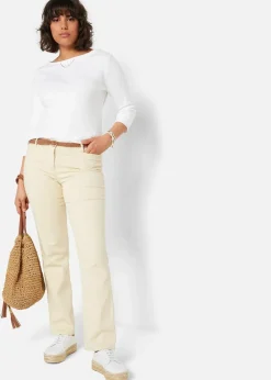 bonprix Shirts & Tops|Basics^Langarmshirt aus reiner Bio-Baumwolle weiß