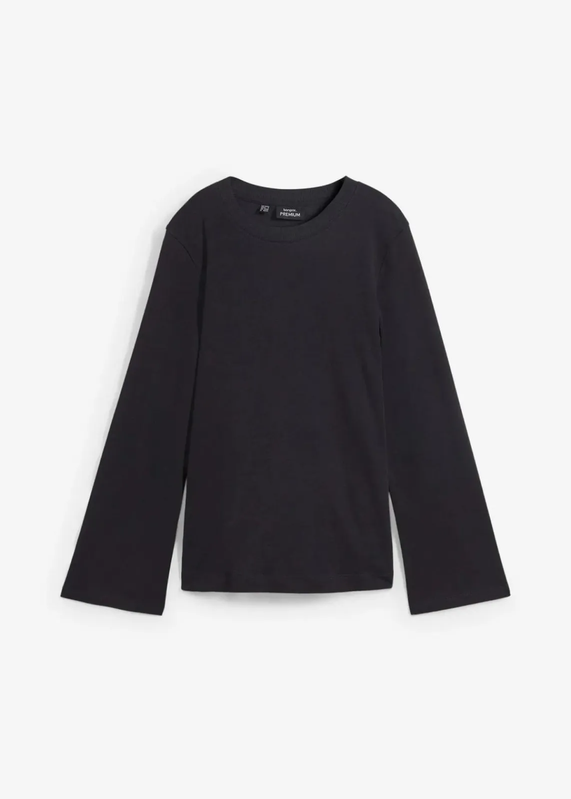 bonprix Nachhaltigere Materialien|Shirts & Tops^Langarmshirt aus reiner Bio-Baumwolle schwarz