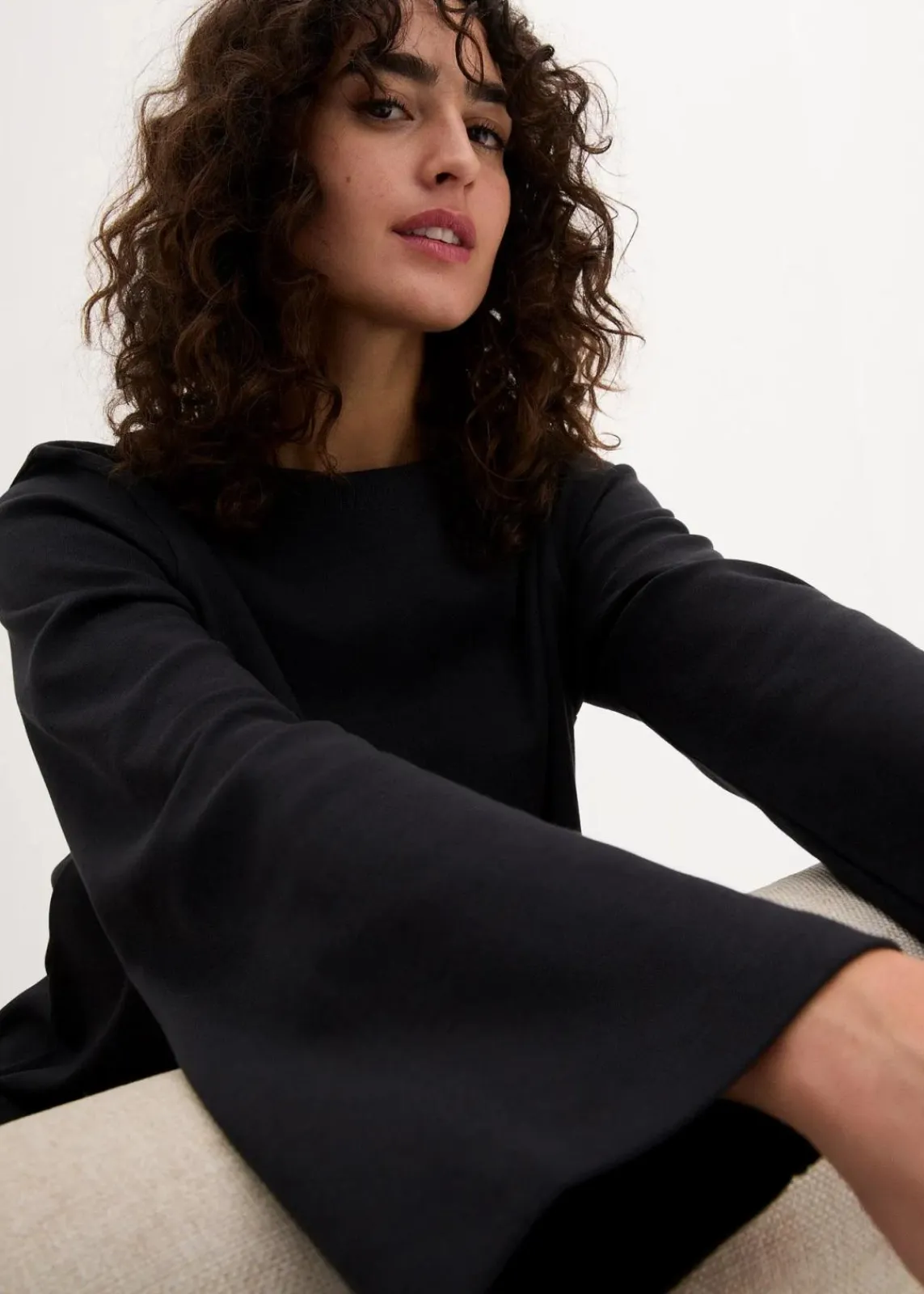 bonprix Nachhaltigere Materialien|Shirts & Tops^Langarmshirt aus reiner Bio-Baumwolle schwarz