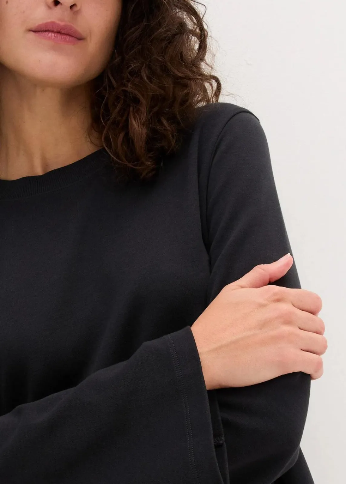 bonprix Nachhaltigere Materialien|Shirts & Tops^Langarmshirt aus reiner Bio-Baumwolle schwarz