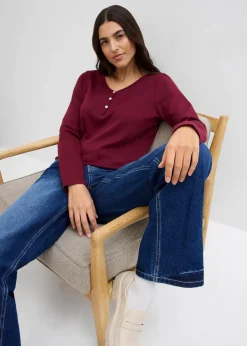 bonprix Bekleidung·Röcke|Nachhaltigere Materialien^Langarmshirt aus reiner Bio-Baumwolle ahornrot
