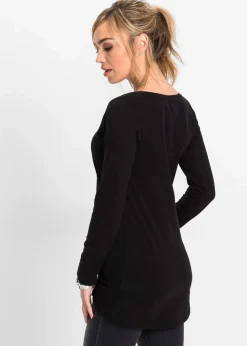 bonprix Shirts & Tops^Langarmshirt aus reiner Baumwolle schwarz