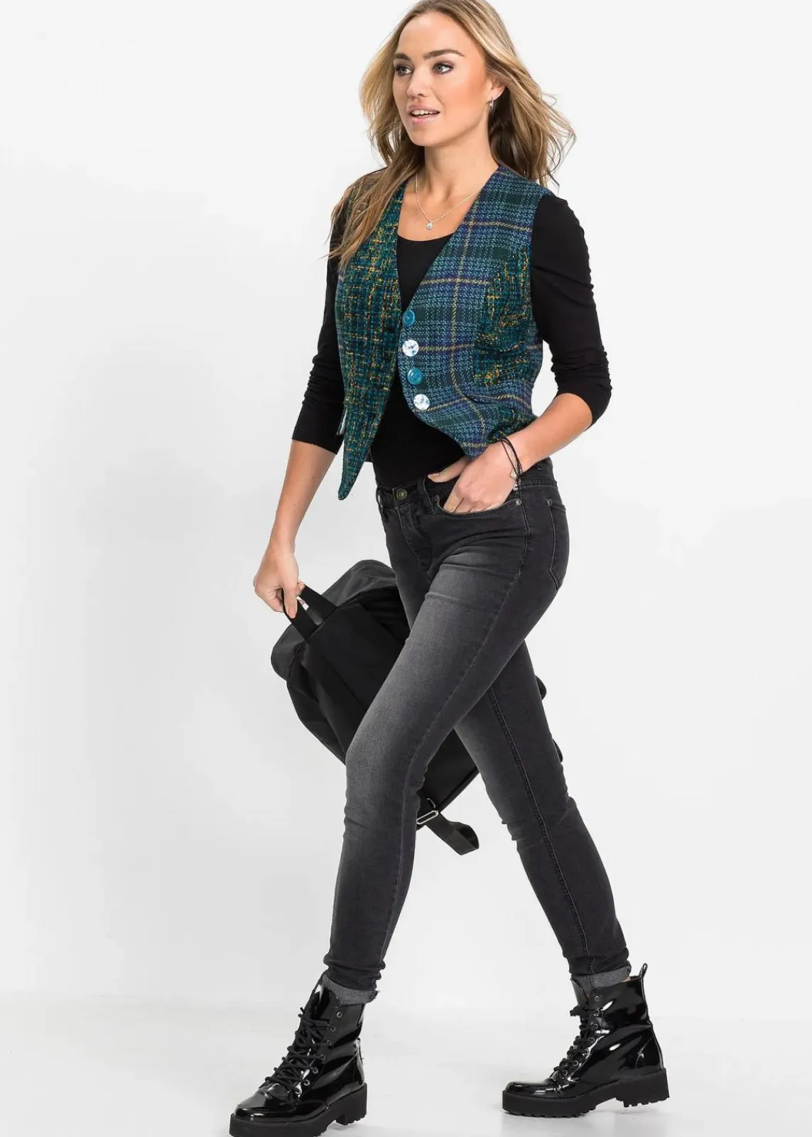 bonprix Shirts & Tops^Langarmshirt aus reiner Baumwolle schwarz