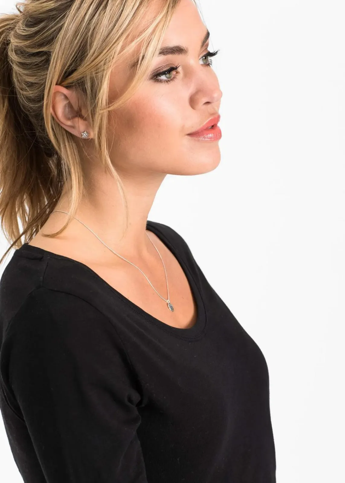 bonprix Shirts & Tops^Langarmshirt aus reiner Baumwolle schwarz