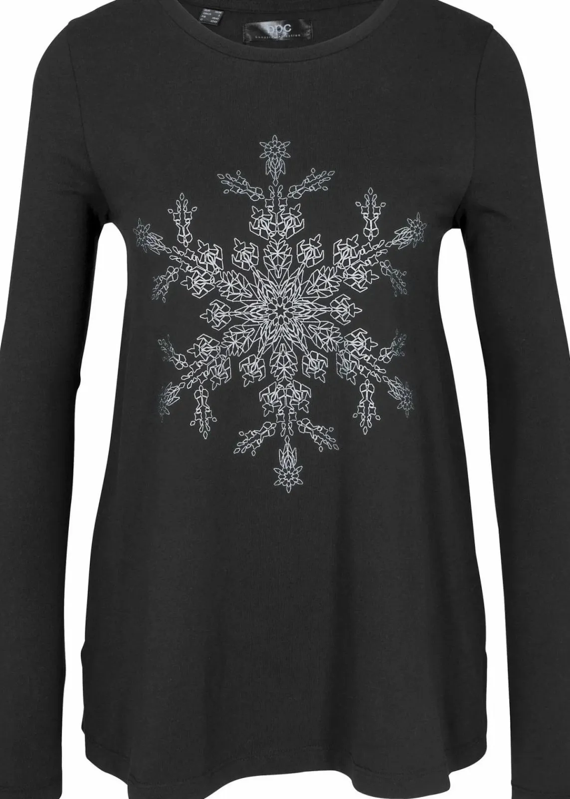 bonprix Shirts & Tops^Langarmshirt aus reiner Baumwolle schwarz/metallic silber