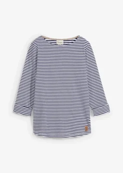 bonprix Shirts & Tops^Langarmshirt aus reiner Baumwolle dunkelblau/weiß gestreift